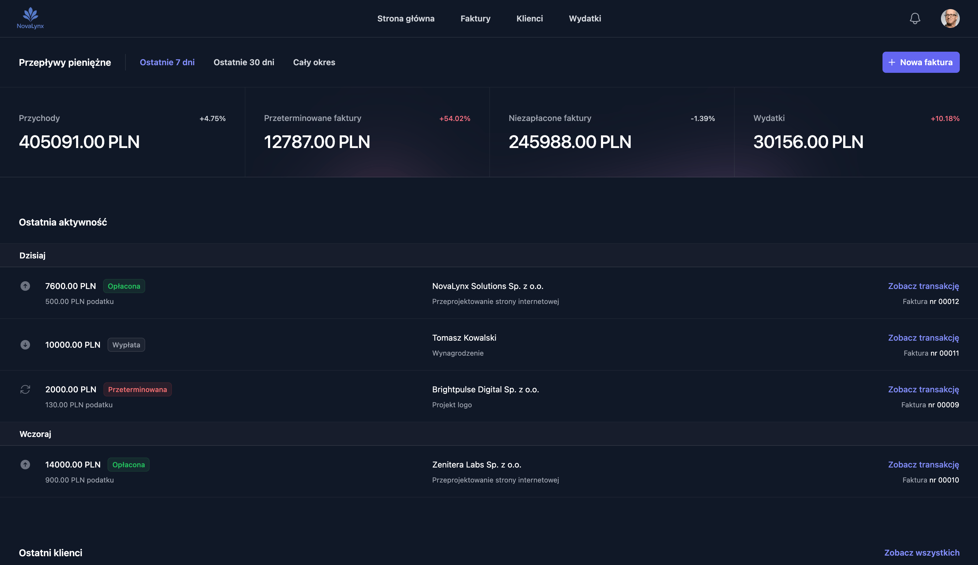 Aplikacja z portfolio firmy programistycznej Complaia Systems